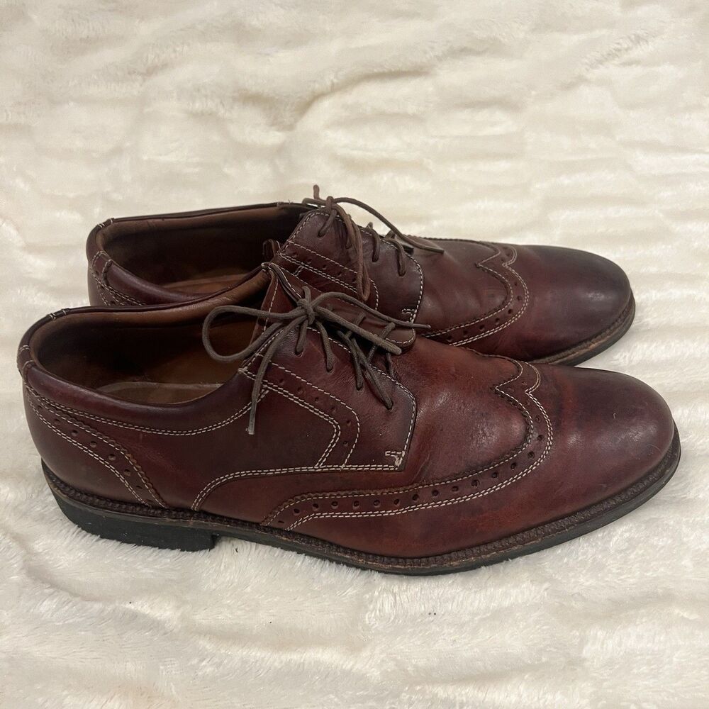 Johnston & Murphy Conrad Mens Size 11 Wingtip Oxford Dress Shoes Mahogany Brown